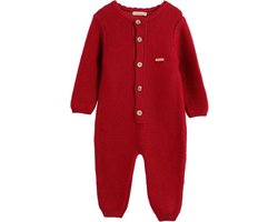 Minora gebreide unisex boxpakje- Baby jongens en meisjes- Maat 68/ 4-6 Maanden-Newborn overalls winter- Baby kleding jongens-Rood-Kraamcadeau- Sinterklaas