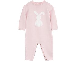 Minora gebreide unisex boxpakje- Baby jongens en meisjes- Maat 74-6/9 maanden-Newborn overalls winter- Konijn patroon romper- Baby kleding jongens-Kraamcadeau - Babyshower Cadeau-Sinterklaas cadeautjes