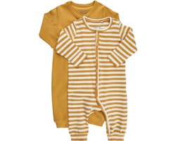 Minymo Jumpsuits Katoen Oker & Oker/Wit – 2 stuks – Maar 62