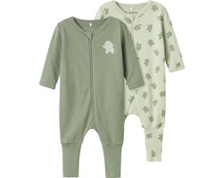 Name It baby jongens pyjama 2P ZIP FF SEA ELEPHANT Sea Foam