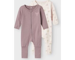 Name It baby meisjes pyjama 2P ZIP FF PINK BOW Barely Pink