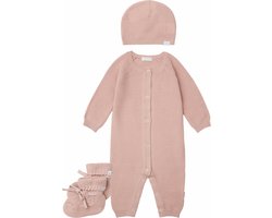 Noppies - kledingset - 3delig - 100% Biologische katoen - Boxpak Monrovia Rose Smoke - Muts Niland - Slofjes Nelson - Maat 56