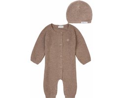 Noppies - kledingset - Prematuur - 2delig - 100% Biologische katoen - Boxpak Monrovia Taupe - Muts Rosita - Maat 44
