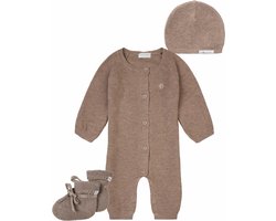 Noppies - kledingset - Prematuur - 3delig - 100% Bio katoen - Boxpak Monrovia Taupe - Muts Rosita - Slofjes Nelson - Maat 44
