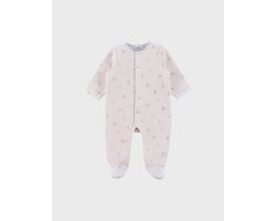Noukie's - Baby Pyjama - Unie - Ivoorkleurig - Zeehondenprint - Velour - 6 maand 68