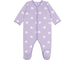 Petit Bateau Fluwelen babypyjama met hartjesprint