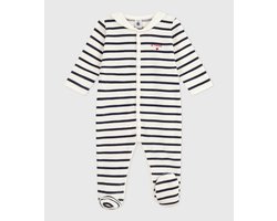 Petit Bateau Fluwelen babypyjama met streepjesprint Unisex Boxpak - Wit