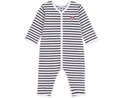 Petit Bateau Gestreepte katoenen babypyjama zonder voetjes met print