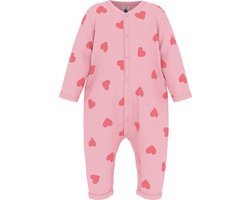 Petit Bateau Katoenen babypyjama zonder voetjes met hartjesprint Meisjes Boxpak - Roze/Oranje