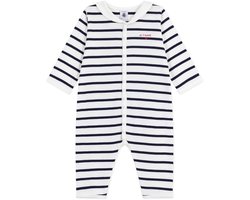Petit Bateau Katoenen babypyjama zonder voetjes met kraag met bootjesprint en strepen