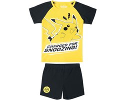 Pokémon Kids - Pikachu - Charged for Snoozing! Kinder pyjama's zwart-geel 134/140