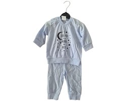 Pyjama met opdruk - I love you to the moon and back - Licht blauw - 56/62