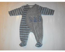 pyjama noukie's 6 maand 68cm jongen , grijst met streep