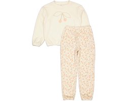 Quapi meisje pyjama set velvet, off white Sketch Orange Kers maat 80