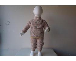 Teddy Two-Piece Beige 9-12 romper set - baby born kleertjes - rompertjes baby - Baby romper - Baby kleding - romper lange mouw - baby kleding jongens - baby kleding meisje - baby product for you- baby pakje- Kinder kleding, kerstcadeau, little, dutch