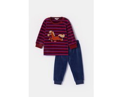Woody pyjama baby jongens - rood gestreept - pony - 252-10-PLC-V/919 - maat 68