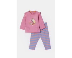 Woody pyjama baby meisjes - roze - kat - 252-10-PLG-S/404 - maat 80