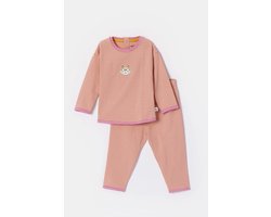 Woody pyjama baby meisjes - roze/geel - kat - 252-10-PZG-Z/927 - maat 80