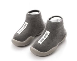 Antislip baby schoentjes - eerste loopschoentjes – Completebabyuitzet - maat 24.5 – 2/3 jaar - 14 cm – Grijs