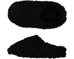 Apollo - Pantoffels kinderen - Teddy - Zwart - Maat 35/36 - Pantoffels meisjes - Pantoffels jongens