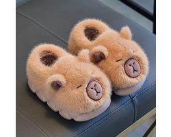Camelkleurige sloffen van Baby-slofje voor kinderen - Capibara - Pantoffels - Capybara - Maat 32/33