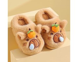 Cartoon pantoffels met dierenmotief - schattige cartoon pluchen kinderschoenen met dierenmotief - schattig cartoonontwerp - warme, leuke en zachte herfst-/winterpantoffels - geschikt voor jongens en meisjes - maten 36-37