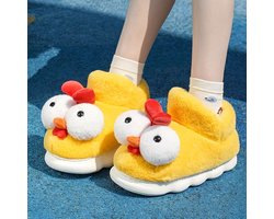Grappige kippen Pantoffels | Pantoffels voor Heren en Dames | One Size Fits All maat 38 t/m 42 voor kinderen | Zachte Binnenschoenen | kippen Pantoffels met Gezicht | Warme Huisschoenen | Sloffen en Pantoffels maat 38, 39, 40, 41 en 42