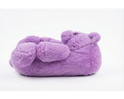 Grappige pantoffels | Beren sloffen | Paars | One size fits all maat 32 t/m 38 voor Kinderen, Dames en Heren | Beer Pantoffel | Pluche dierenpantoffels | zachte binnenschoenen | Sloffen en Pantoffels maat 32, 33, 34, 35, 36, 37, 38