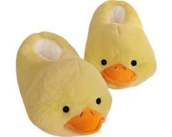 Grappige pantoffels | Gele eend sloffen | One size fits all maat 32 t/m 38 voor Kinderen, Dames en Heren | Pantoffel dierensloffen | Pluche dierenpantoffels | zachte binnenschoenen | Sloffen en Pantoffels maat 32, 33, 34, 35, 36, 37, 38…