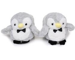 Grappige pantoffels | Pinguïn sloffen | Grijs | One size fits all maat 32 t/m 38 voor Kinderen, Dames en Heren | Pinguin Pantoffel | Pluche Dierenpantoffels | Zachte Binnenschoenen | Sloffen en Pantoffels maat 32, 33, 34, 35, 36, 37, 38