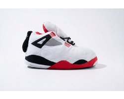 Grappige pantoffels | Sneaker sloffen Rood / Wit / Zwart | Air Jordan 4 | binnenschoenen voor Dames en Heren | Cadeau voor tieners en jongeren | Sloffen maat 36 t/m 46 | Sloffen en Pantoffels maat 36, 37, 38, 39, 40, 41, 42, 43, 44, 45, 46