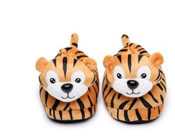 Grappige pantoffels | Tijger sloffen | One size fits all maat 32 t/m 38 voor Kinderen, Dames en Heren | Pantoffel dierensloffen | Pluche dierenpantoffels | zachte binnenschoenen | Sloffen en Pantoffels maat 32, 33, 34, 35, 36, 37, 38