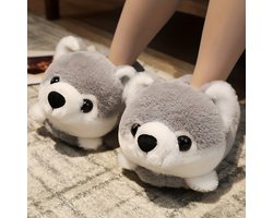 Grappige pantoffels voor Heren | Honden sloffen | One size fits all maat 34 t/m 40 | Husky Sloffen | Heren sloffen | Pantoffel dierensloffen | Pluche dierenpantoffels | zachte binnenschoenen | Sloffen en Pantoffels maat 34, 35, 36, 37, 38, 39 en 40
