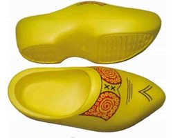 Hollandse kunststof draagklomp – Traditioneel boerenmotief – Geel - EVA -40