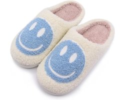 kinder pantoffels - sloffen - smiley pantoffels - meisjes en jongens - blauw maat 32/33