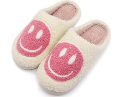kinder pantoffels - sloffen - smiley pantoffels - meisjes en jongens - roze maat 34/35