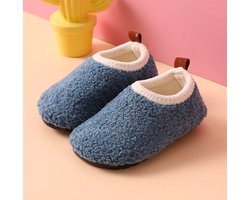 Kindersloffen van Baby-Slofje - Sloffen Kinderen - Pantoffels - Blauw - maat 32/33 - Anti slipzool - warme voeten - warme sloffen voor kinderen