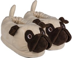 Mopshond pantoffels - voor kinderen - pluche - dieren pantoffels - kindersloffen - Honden dierenpantoffels 31/32
