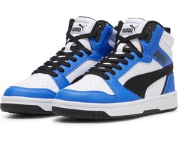 PUMA Puma Rebound V6 Mid Jr Unisex Sneakers - PUMA White-PUMA Black-Racing Blue