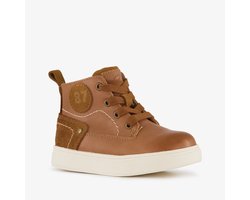 Stap leren jongens veterboots cognac bruin - Maat 27