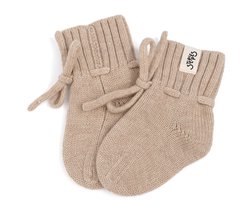 Steppies - Babyslofjes - 100% Merino wol – beige - slofjes voor je baby, dreumes en peuter voor jongens en meisjes - 3-6 Maanden (10,5cm) - schoenmaat 17-18
