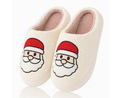 Twenty4seven® Kerstman Pantoffels - Sloffen Kerst & Winter - Kerstsloffen Dames & Heren - Huisschoenen Wit - Maat 39/40