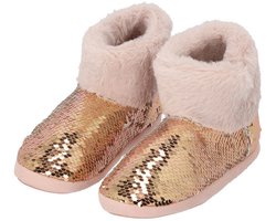 Apollo kindersloffen - pailletten - roze - pantoffels - met antislip - voor kinderen 33-34