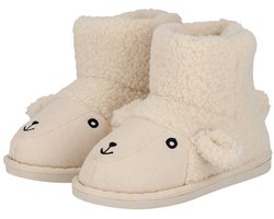 Apollo kindersloffen - schaap - wit - pantoffels - met antislip - voor kinderen - teddystof 27-28