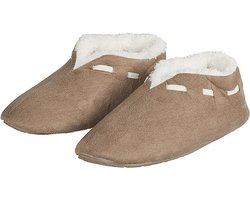 Apollo Spaanse sloffen/pantoffels - dames - lichtbruin - polyester - zachte voering 37-38