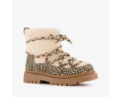 Blue Box gevoerde meisjes teddy boots met luipaardprint - Beige - Maat 33