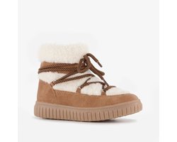 Blue Box gevoerde meisjes teddy veterboots bruin - Maat 30
