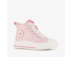 Blue Box hoge meisjes sneakers met glitters roze - Maat 27 - Uitneembare zool