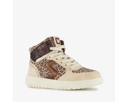 Blue Box hoge meisjes sneakers met panterprint details beige - Maat 35 - Uitneembare zool
