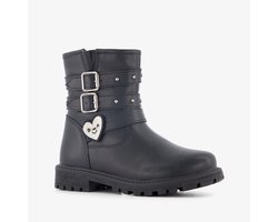 Blue Box meisjes biker boots met hartje zwart - Maat 31